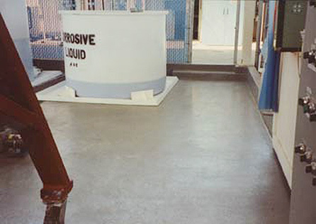 Chemical Bucket on Coated Floors Chemical Bucket on Coated Floors
